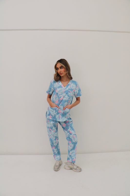Flamingo Scrub Set
